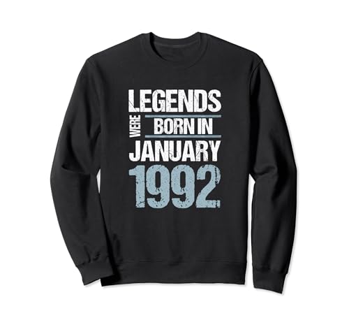 Consigue ahora Las leyendas nacieron en enero 1992 Promoción Cumpleaños Sudadera Top Precio 2024 | regaloscumple.com