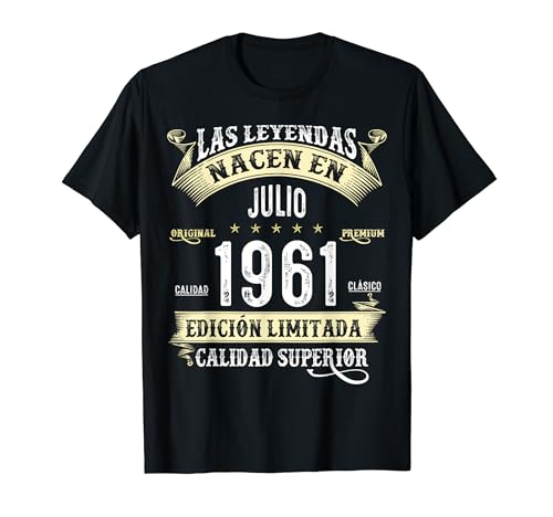 Consigue ahora 63 Años Cumpleaños Las Leyendas BlackFriday Nacen En Julio 1961 Camiseta Top Precio 2024 | regaloscumple.com