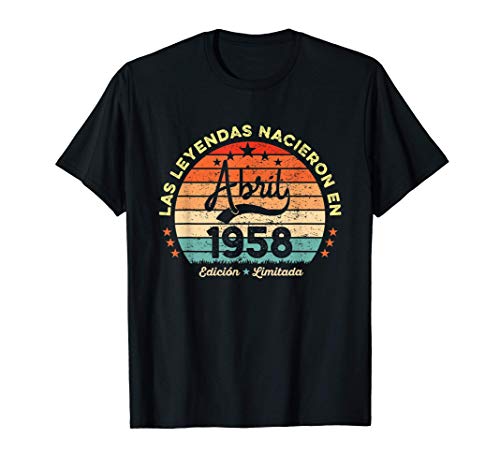 Consigue Ideas para regalar ahora Leyendas Abril 1958 Regalo Hombre Mujer 63 Años Cumpleaños Camiseta Ofertas 2024 | regaloscumple.com