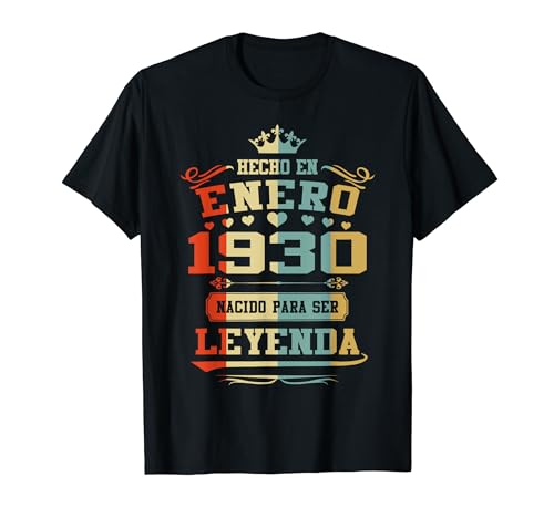 Consigue ahora Hecho En Enero 1930 Cumpleaños 94 Promoción Años Leyenda Camiseta Ofertas 2025 | regaloscumple.com