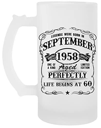 Comprar Born In September 1958 - Legends Were Born Cumpleaños In September 1958 Transparente Cerveza Taza Transparent Beer Mug Rebajas 2025 | regaloscumple.com