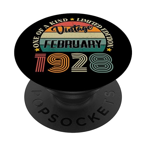 Consigue ahora 96 Años Vintage Febrero Cumpleaños 1928 96 Cumpleaños Retro PopSockets PopGrip Intercambiable Ofertas 2024 | regaloscumple.com