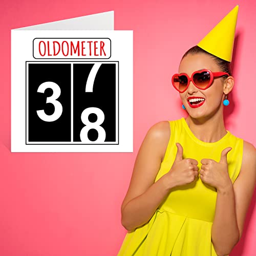 Ofertas Divertidas tarjetas   cumpleaños 38 para hombres y mujeres  Oldometer  tarjeta   feliz cumpleaños para papá  mamá  hijo  hija  hermano  hermana  tío  tía  primo  tarjetas   felicitación   145 mm x 145 mm  tarjeta   cumpleaños 38