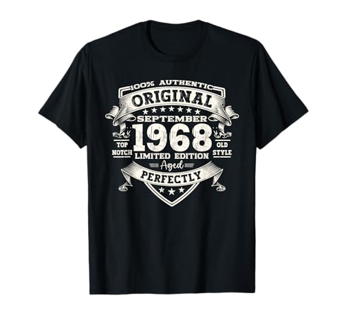 Consigue Regalos ahora 55 cumpleaños mujer hombre original septiembre año 1968 Camiseta Rebajas 2025 | regaloscumple.com