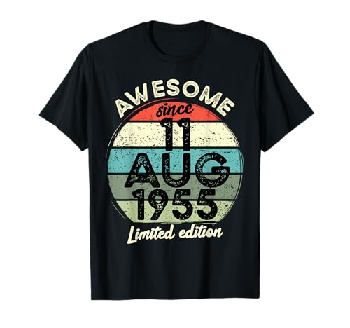 Consigue ahora 11 agosto 1955 70 cumpleaños 70 años 2025 Cumpleaños Camiseta Top BlackFriday Precio 2025 | regaloscumple.com