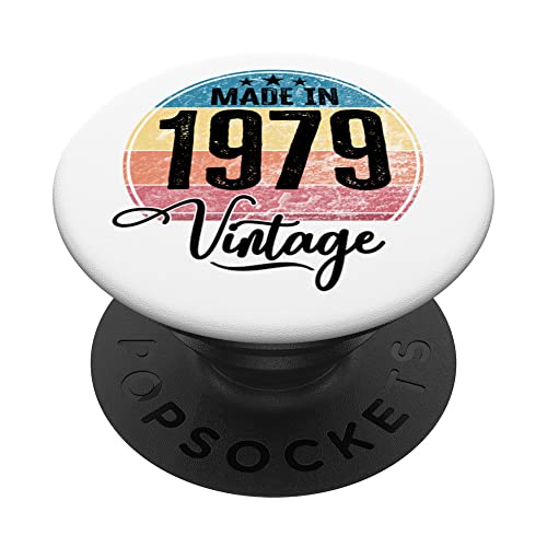 Consigue ahora Birthday Vintage Año Catálogo nacimiento 1979 cumpleaños bday PopSockets PopGrip Intercambiable Ofertas 2024 | regaloscumple.com