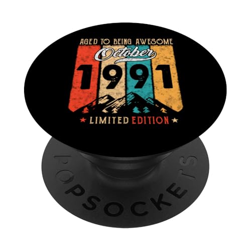 Comprar 33 Years Old Vintage Awesome October Promoción 1991 33rd Birthday PopSockets PopGrip Intercambiable Top Precio 2025 | regaloscumple.com