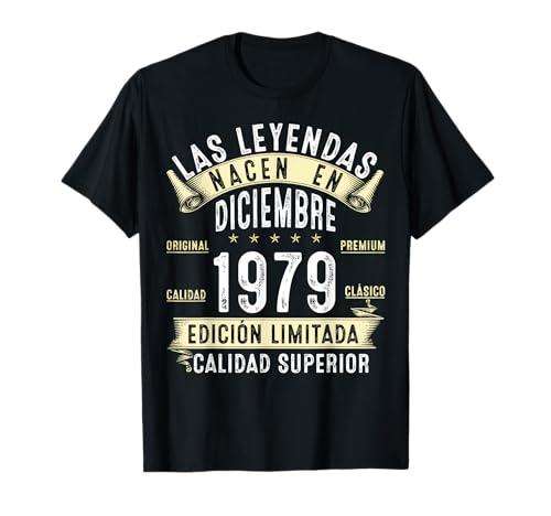 Consigue ahora 44 Años Cumpleaños Las Leyendas nacen en diciembre Regalos 1979 Camiseta Top Precio 2023 | regaloscumple.com