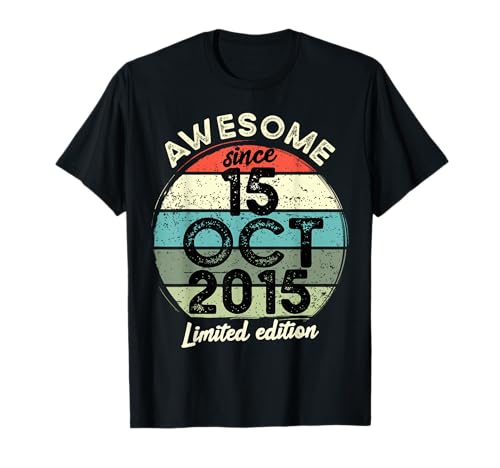 Consigue ahora 15 octubre 2015 10 cumpleaños 10 años 2025 Cumpleaños Camiseta BlackFriday Ofertas 2024 | regaloscumple.com