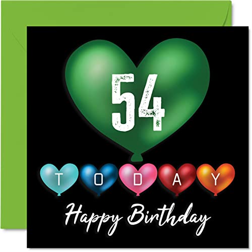 Comprar Divertidas tarjetas cumpleaños 54 para hombres y mujeres globos corazón tarjeta feliz cumpleaños para papá mamá abuelo niñera abuela tío tía primo amigo Navidad tarjetas felicitación Top Precio 2024 | regaloscumple.com