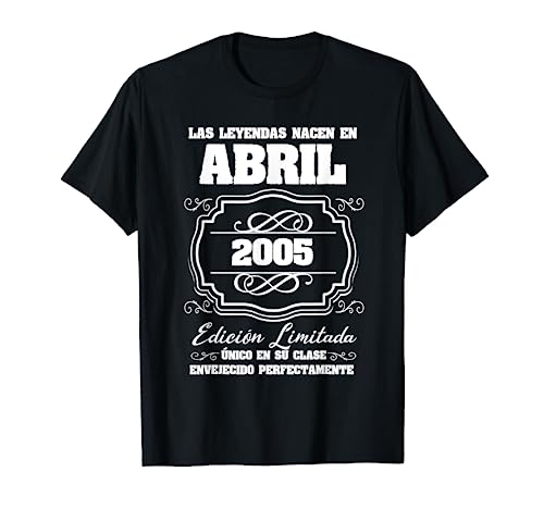 Consigue ahora Las Leyendas nacen en abril 2005 18 cumpleaños Camiseta Promoción Ofertas 2024 | regaloscumple.com