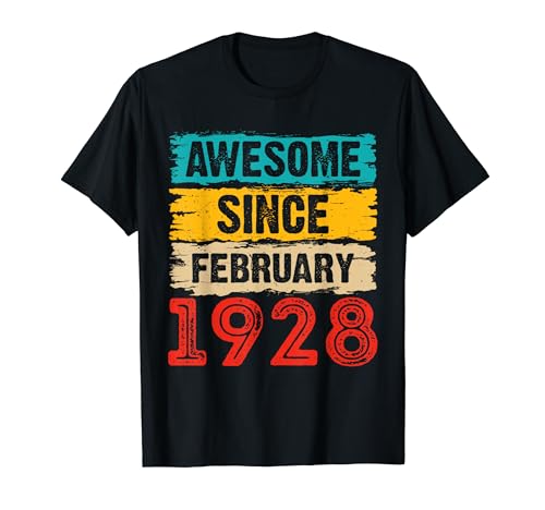 Comprar 96 años impresionante desde Regalos febrero 1928 96 regalos cumpleaños Camiseta Ofertas 2024 | regaloscumple.com