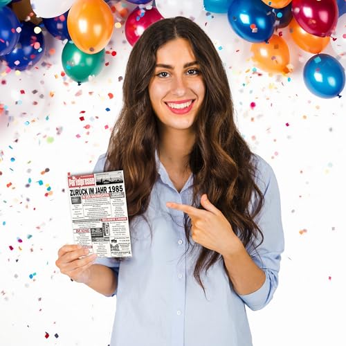 Ofertas Stuff4 39 Tarjetas de cumpleaños para hombres y mujeres - Regreso al año 1985 Periódico Feliz Cumpleaños Aniversario Boda Tarjeta Vintage Nacido 127 mm x 178 Felicitación