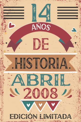 Comprar 14 Años De Historia Abril Promoción 2008: 14 años. Libro visitas cuaderno 110 páginas felicitaciones idea regalo regalo Para la esposa novia mujer La madre Top Precio 2023 | regaloscumple.com