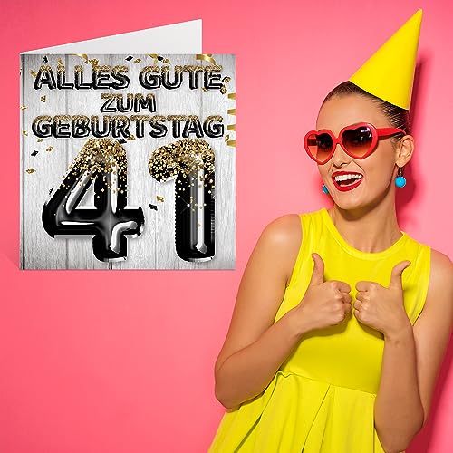 Ofertas de última hora Tarjeta número hombres, con negra dorada, felicitación 41 hombre, hermano, 145 cuarenta un