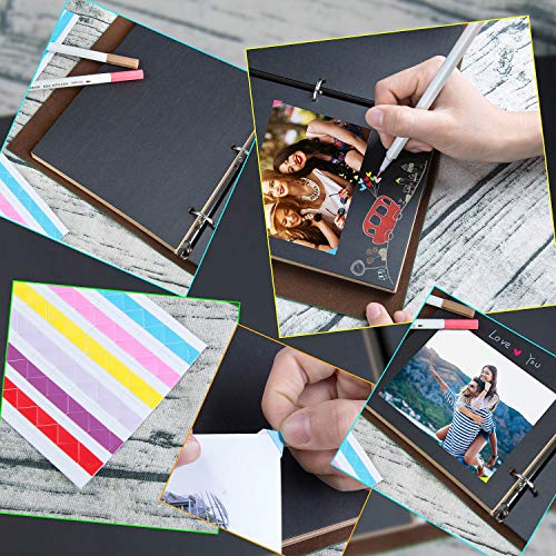 Oferta Flash Diealles Shine Álbum de Fotos Cuero para niños DIY Scrapbook Libro Visitas Boda con Rotuladores Metálicos, Regalo Día San Valentín, Cumpleaños, graduación, Verde