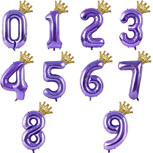 Comprar ahora Foil Globo Numero 5, VUCDXOP 101 CM Violeta de cumpleaños 5 con Corona, globos helio número Decoracion Cumpleaños Niños, Globos Numeros Gigantes para Fiestas, Vuelan Helio