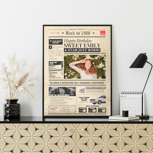 Ofertas en regaloscumple.com Periódico   cumpleaños 1942 – póster personalizado año nacimiento con foto  nombre y mensaje – regalo original para hombre o mujer 83 años – estilo vintage con marco opcional – recuerdo inolvidable