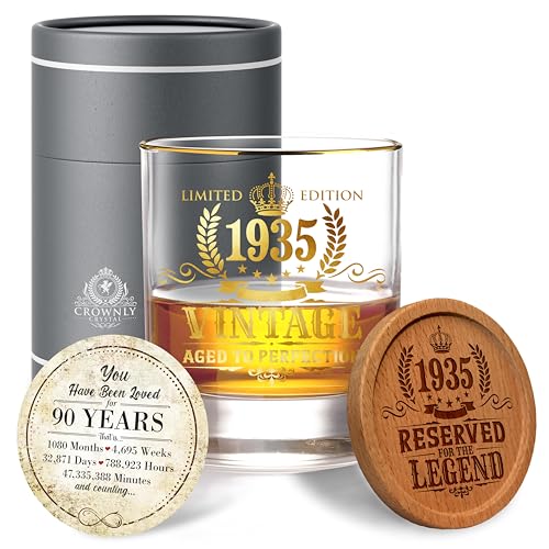 Consigue ahora CROWNLY CRYSTAL® 1935 Regalos 90 Cumpleaños Catálogo Copas Whisky Regalos Originales Para Hombre Regalos Personalizados Decoracion 90 Cumpleaños Regalos Para Hombre Regalos Para Hombres regalos para abuelos Rebajas 2024 | regaloscumple.com