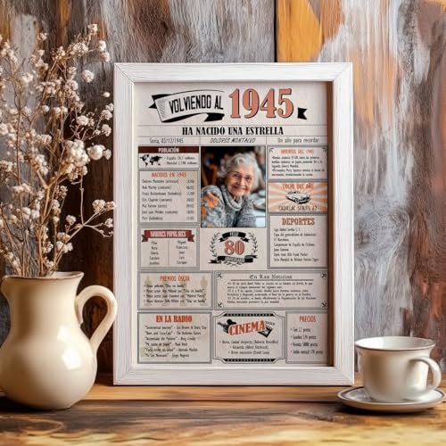 Top Precios / 5 Personalizables Tarjeta Cumpleaños 80 / Nacimiento Cartel Fiesta Felicitación años o / Original Especial