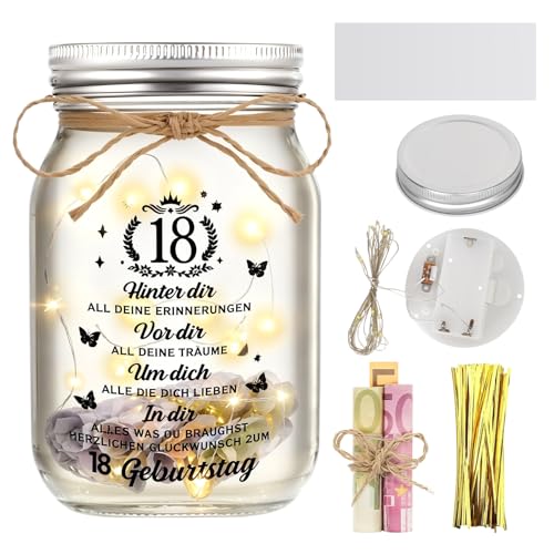 Comprar Colexy Regalos para 18 cumpleaños niña niño luz LED botella regalo dinero cumpleaños 18 cumpleaños embalaje con papel deseado BlackFriday 18. Regalo cumpleaños botella luminosa ideas regalo Top Precio 2025 | regaloscumple.com