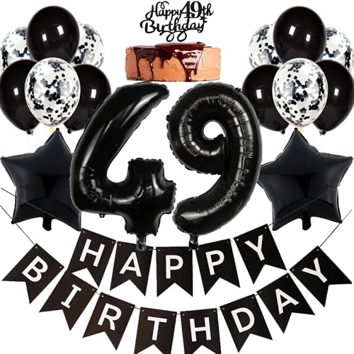 Consigue ahora Ouceanwin Globos 49 Cumpleaños Hombre Decoración Cumpleaños 49 años Mujer Negro Decoración para Cumpleaños Tartas Cumpleaños 49 Cake Topper Happy Birthday Decoracion Fiesta 49 años Cumpleaños Adulto Ofertas 2025 | regaloscumple.com