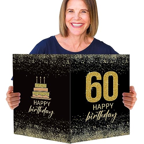Comprar BOFUNX Tarjetas Felicitación 60 Cumpleaños Postal Original Grande Carta Felicitaciones Regalo para Feliz 60Años a Familias Amigos 35x27 Cumpleaños 5cm Ofertas 2023 | regaloscumple.com