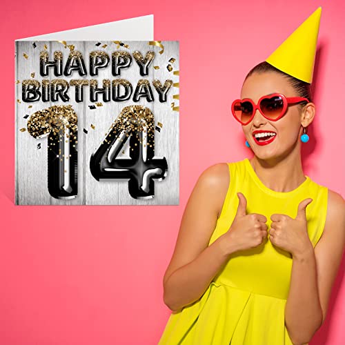 Comprar en Amazon Tarjeta número niños, negros dorados purpurina, feliz niño años, hermano, primo, mm 145 tarjetas