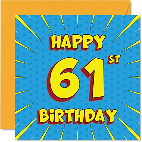 Consigue ahora Divertidas BlackFriday tarjetas cumpleaños 61 para hombres y mujeres cómics tarjeta feliz cumpleaños para niñera abuela papá mamá abuelo primo tía tío tarjetas felicitación 145 mm x 145 mm Ofertas 2024 | regaloscumple.com