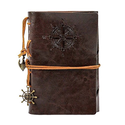 Comprar Retro Vintage Ubierta Cumpleaños Cuero la PU Cuaderno Agenda Bloc Notas Pirata Náutico Revista Diario Timón Cuerda Notebook Libreta Mano Escrito Viaje (130x185mm Café) Ofertas 2024 | regaloscumple.com