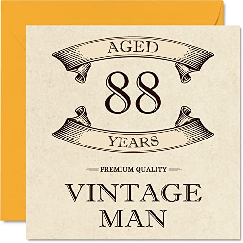 Consigue ahora Tarjetas cumpleaños 88 vintage para hombres 88 años divertida tarjeta cumpleaños para abuelo papá marido tío hermano abuelo 145 mm x 145 mm tarjeta felicitación Ideas para regalar 88 cumpleaños Rebajas 2024 | regaloscumple.com