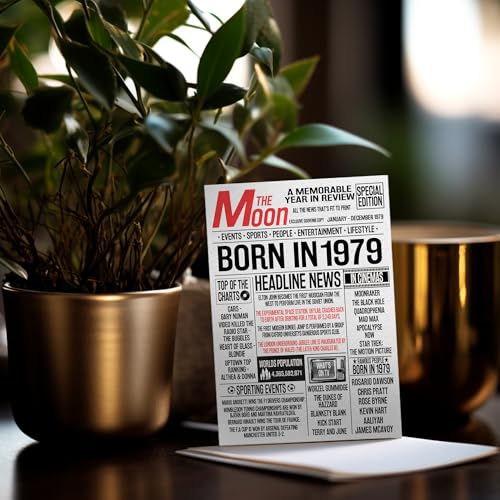 Oferta Flash Tarjetas número mujeres hombres Born 1979 – feliz cumpleaños mamá, tío, retro, In 5 7 tarjetas