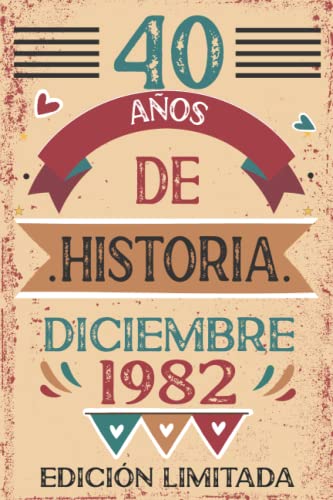 Comprar 40 Años De Historia Diciembre 1982: Libro visitas cuaderno 110 páginas felicitaciones idea regalo BlackFriday regalo Para la esposa novia mujer La madre Rebajas 2024 | regaloscumple.com