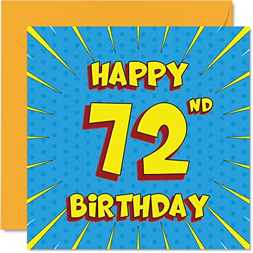 Consigue ahora Divertidas Ideas para regalar tarjetas cumpleaños 72 para hombres y mujeres cómics tarjeta feliz cumpleaños para abuelo abuela niñera papá mamá bisabuelo tía tío abuelo 145 mm x 145 mm tarjeta Rebajas 2024 | regaloscumple.com