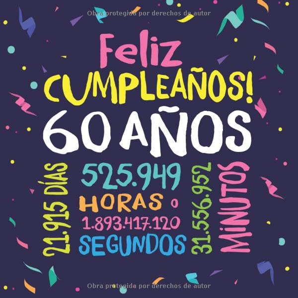 Consigue ahora Feliz Cumpleaños - 60 Años: Un libro visitas para fiesta 60 cumpleaños – Decoración y regalos originales para hombres y mujeres - 60 años - ... para felicitaciones y fotos Promoción los invitados Rebajas 2025 | regaloscumple.com