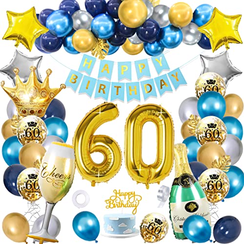 Comprar 60 Cumpleaños Globos Decoracion SWPEED Marino Azul Oro Globos 60 Cumpleaños Decoracion Hombre Catálogo Happy Birthday Decoracion 60 Globos cumpleaños 60 Decoracion Fiesta 60 años Cumpleaños Ofertas 2023 | regaloscumple.com