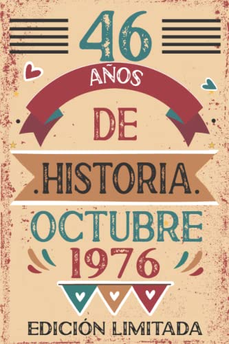 Comprar 46 Años De Historia Octubre 1976: Libro visitas cuaderno 110 páginas felicitaciones idea regalo regalo Para la esposa Catálogo novia mujer La madre Rebajas 2025 | regaloscumple.com