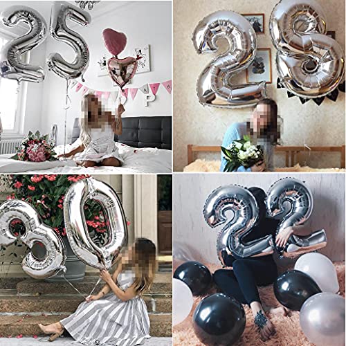 Mejores precios Globos número plata guirnalda cumpleaños pancarta papel 70 decoración hombre