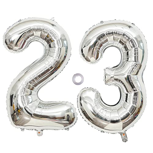Comprar SNOWZAN Globo 23 cumpleaños plateado para niña niño número 23 globos gigantes helio número 23 globos con números grandes 23 años Ideas para regalar XXL y 23. Happy Birthday 32 pulgadas número gigante Rebajas 2023 | regaloscumple.com