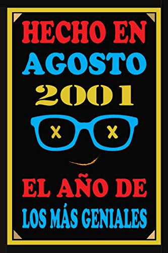 Consigue ahora Hecho En Agosto 2001 El Año De Los Más Geniales: Libro visitas Ideas para regalar 19 años cuaderno 110 páginas felicitaciones idea regalo regalo 19 aniversario para pareja niño mujer hombre Top Precio 2024 | regaloscumple.com