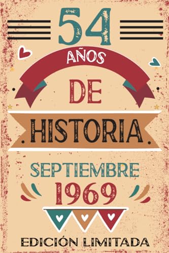 Comprar 54 Años De Historia Septiembre 1969: Libro visitas cuaderno 110 páginas felicitaciones idea regalo regalo Para la esposa novia mujer Ideas para regalar La madre Rebajas 2025 | regaloscumple.com
