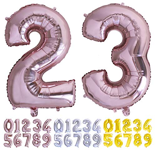 Consigue ahora Globo numero 23 o 32 oro rosa. Globos Gigante números 2 3 Promoción fiestas cumpleaños decoración fiesta aniversario boda tamaño grande 70 cm con accesorio para inflar aire o helio Rebajas 2023 | regaloscumple.com