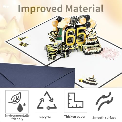 Ofertas Tarjeta 65 Pop - Cumpleaño 3D, Divertidos NiñA, Sobre, Para Madre, Novio,