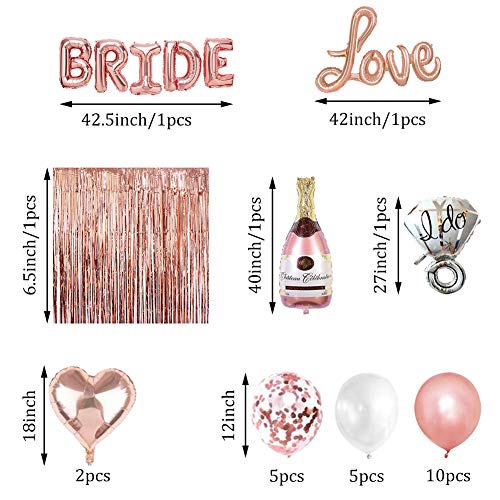 Comprar ahora Bride Decoracion, PCS Despedida Rosa Love Globos Papel Fiesta Despedida