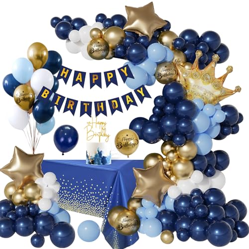 Consigue ahora Decoracion Cumpleaños Fiesta Azul Marino Oro Globos Cumpleaños Hombres y Mujeres Cumpleaños Fiesta Azul Regalos Marino Oro Globos Cumpleaños con Pancarta Feliz para Fiesta Cumpleaño Decoracione Top Precio 2025 | regaloscumple.com