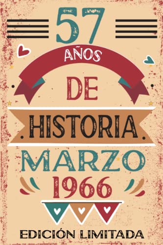 Consigue ahora 57 BlackFriday Años De Historia Marzo 1966: Libro visitas cuaderno 110 páginas felicitaciones idea regalo regalo Para la esposa novia mujer La madre Top Precio 2024 | regaloscumple.com