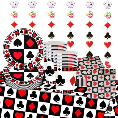 Oferta 67 Poker Cumpleaños Platos servilletas, manteles decoraciones 20 Poker Night Accesorios