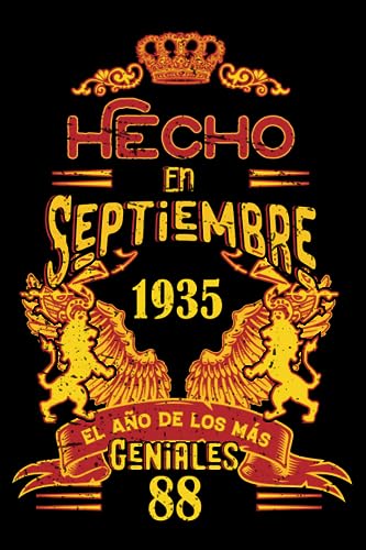 Comprar Hecho En Septiembre 1935 El Año De Los Más Geniales: 88 Aniversario Catálogo Cuaderno personalizado 88 años regalos Feliz 1935 cumpleaños ideas regalos Ofertas 2025 | regaloscumple.com
