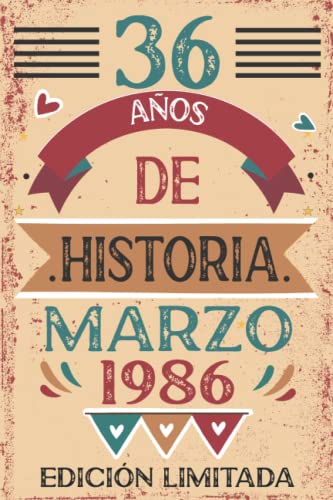 Consigue ahora 36 Años De Historia Marzo 1986: Regalos 36 años. Libro visitas cuaderno 110 páginas felicitaciones idea regalo regalo Para la esposa novia mujer La madre Top Precio 2024 | regaloscumple.com