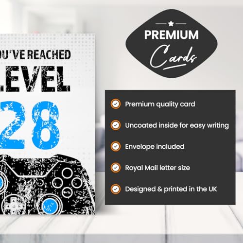 Ofertas de última hora Niño, tarjeta cumpleaños nivel 28 hijo, bisnieto, sobrino o hermano, tarjeta